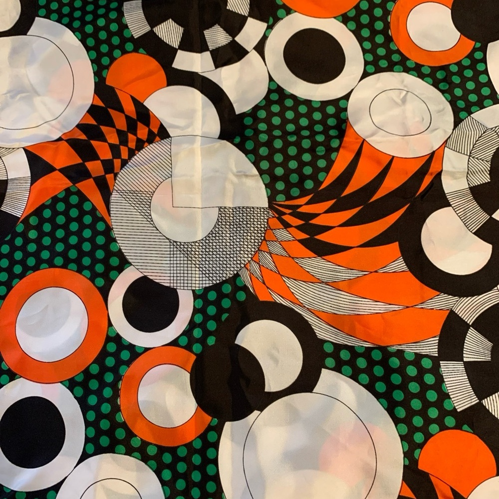 Vintage fabric abstract geometric nylon 2.25 yds x 44 in Apsco brand